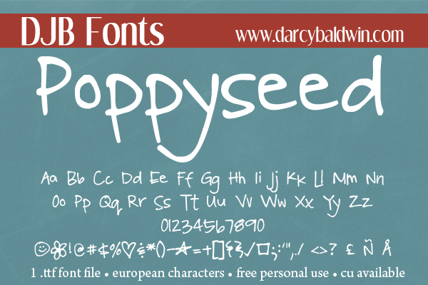 DJB Poppyseed font