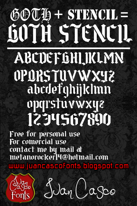 Goth Stencil - personal use font