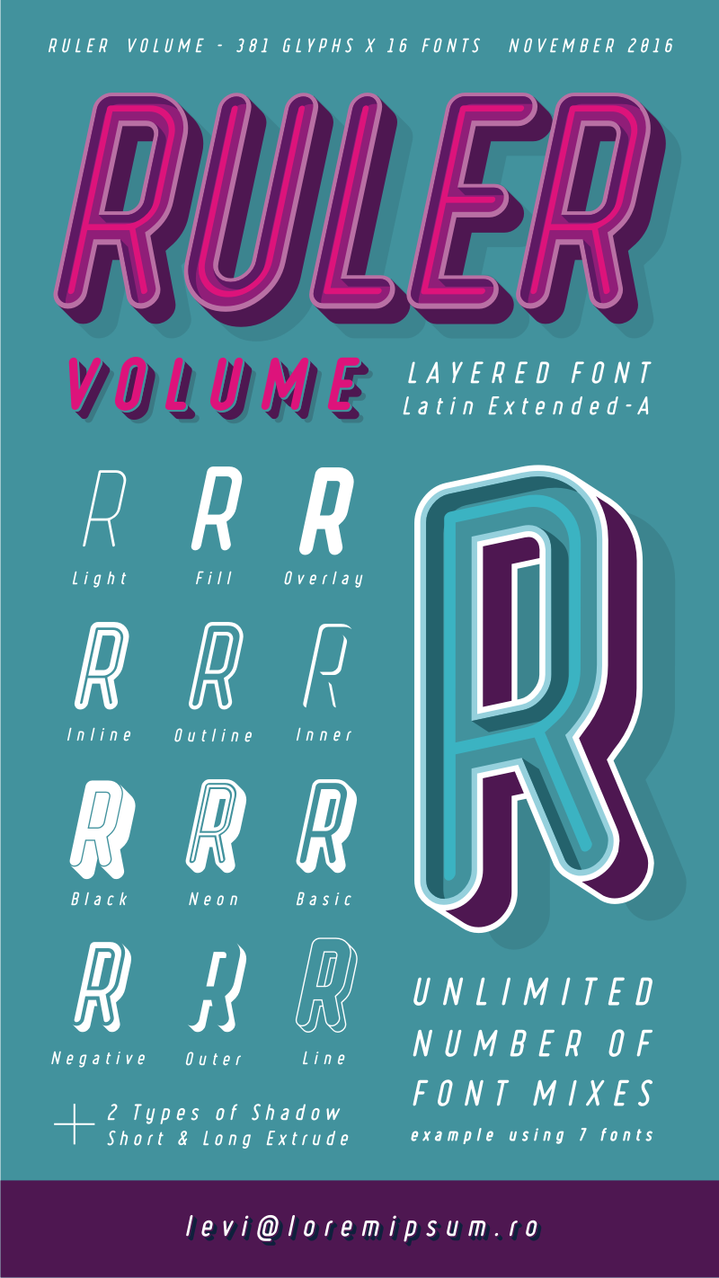 Ruler Volume Fill font