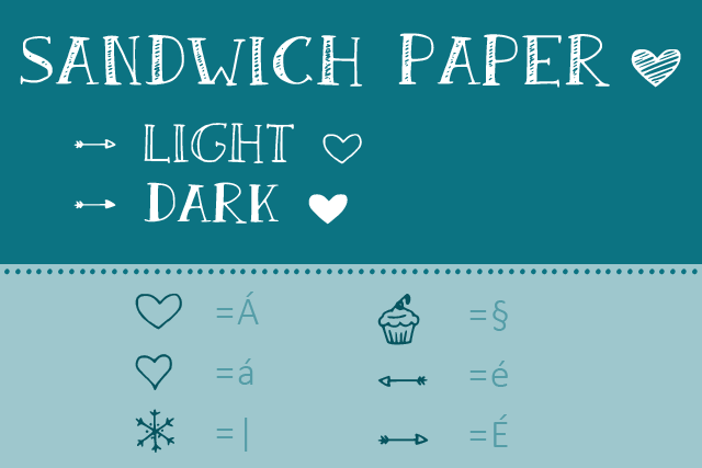 Sandwich Paper Dark font