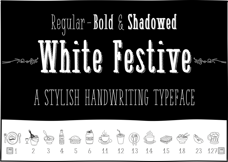 White Festive Shadow Demo font