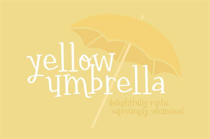 yellow umbrella thin font