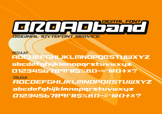 Broadbandoblique font