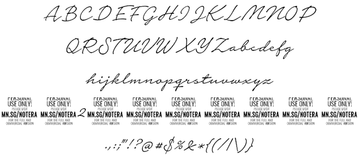 Notera 2 PERSONAL USE ONLY font