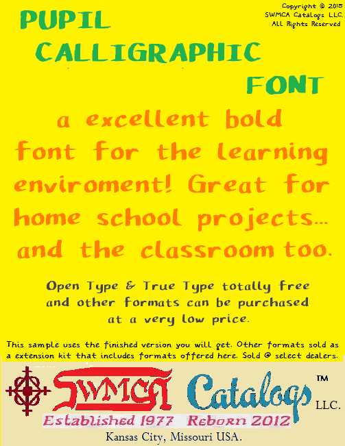 Pupil Caligraphic font