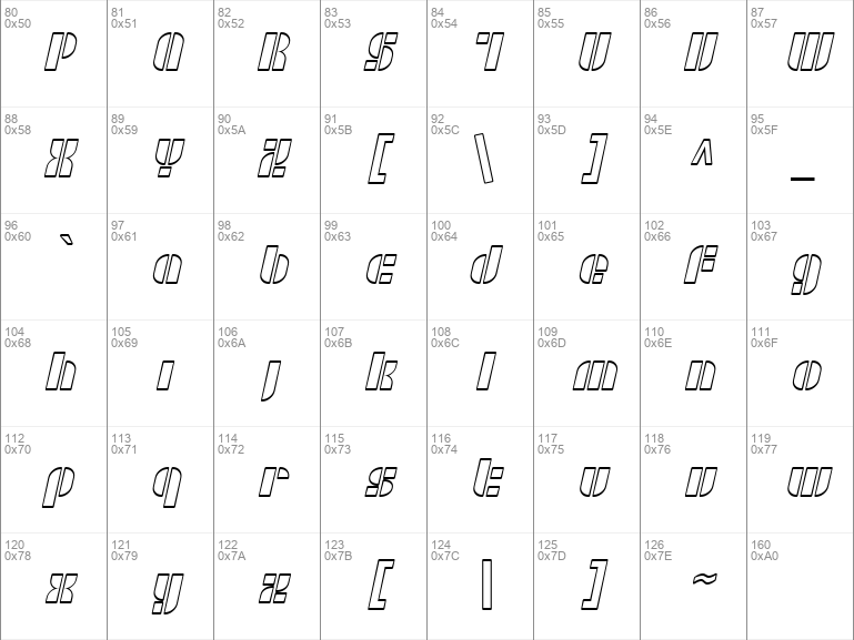 outline fonts