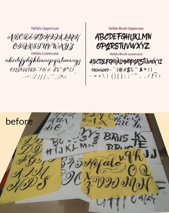 Hefalo script font
