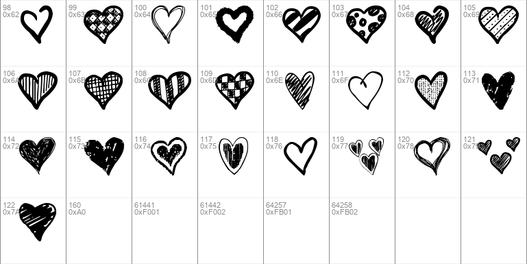 Crazy Hearts font