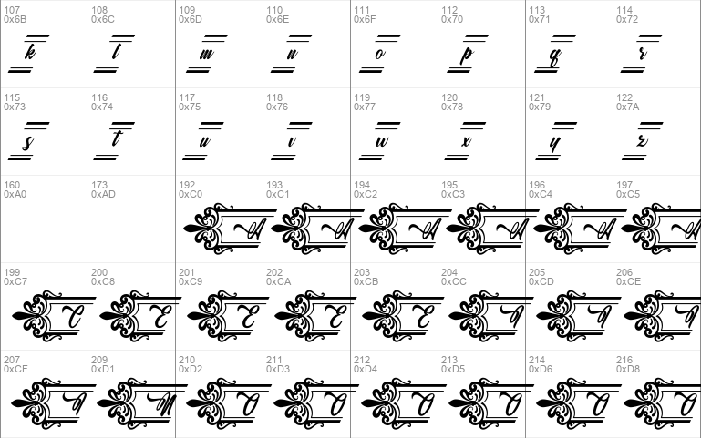 Clasicalderibbon font