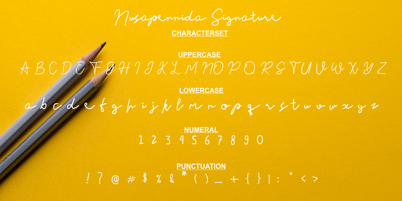 Nusapenida Signature font