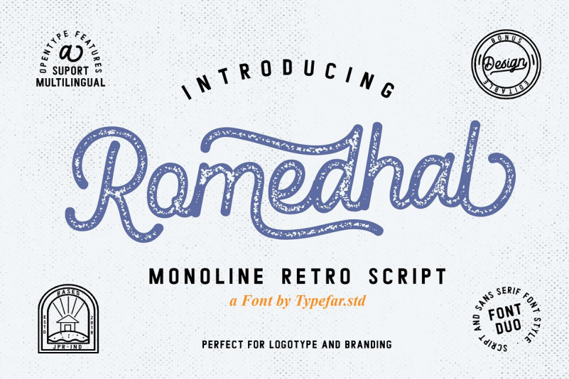 Romedhal Script Stamp font