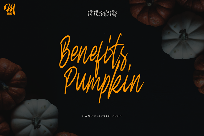 Benefits pumpkin Script font