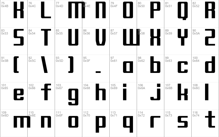 Block C17 font