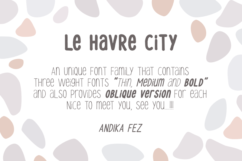 Le Havre City Bold Oblique font