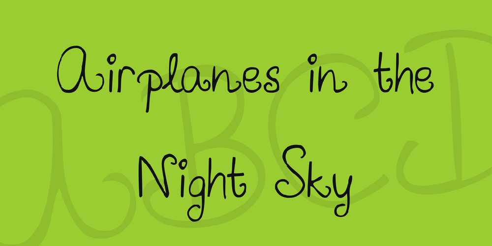 Airplanes in the Night Sky font