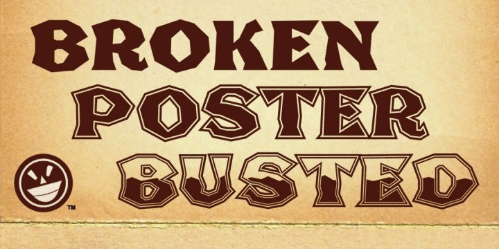 Broken Poster Tour Busted font