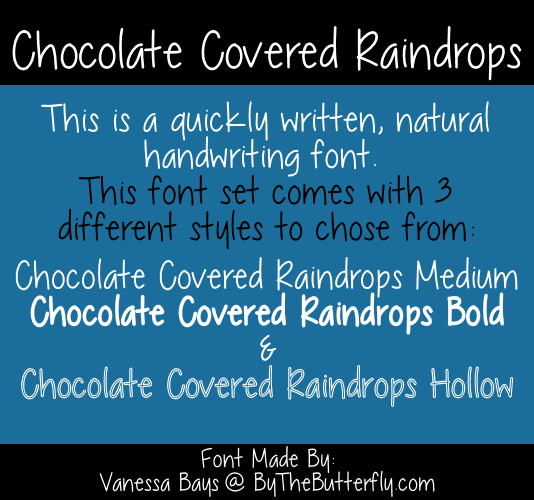ChocolateCoveredRaindrops font