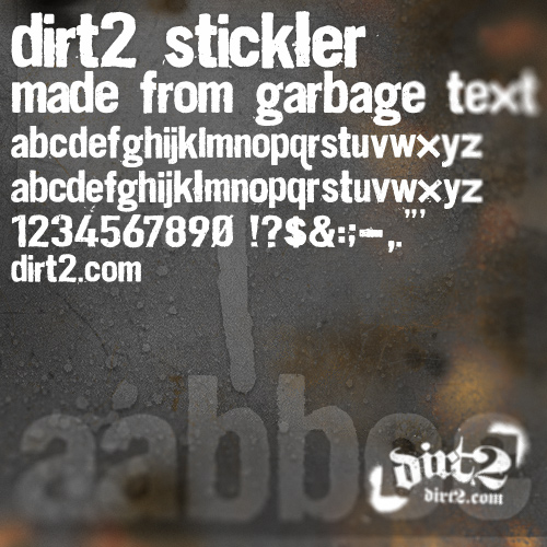 Dirt2 Stickler font