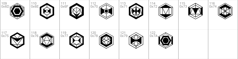 Hexagons font
