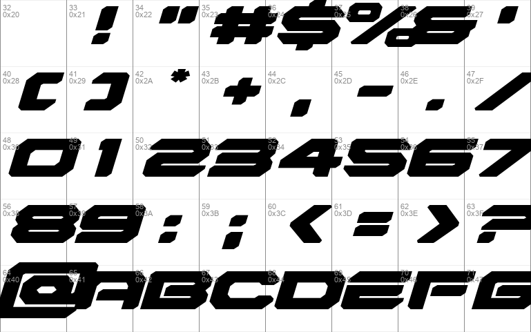 Hyper Viper Expanded Italic font