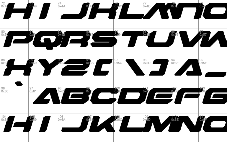 Hyper Viper Expanded Italic font