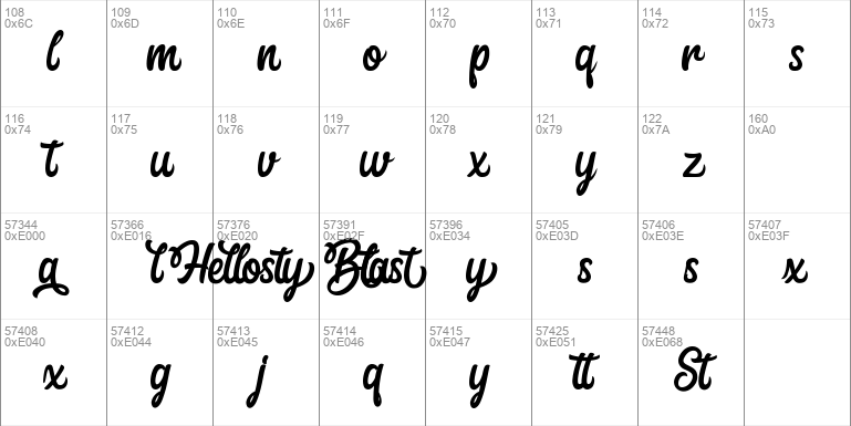 Hellosty Blast font