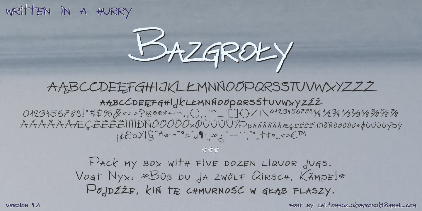 zai Bazgroly font