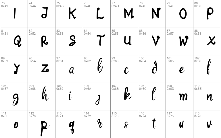 Selendang font