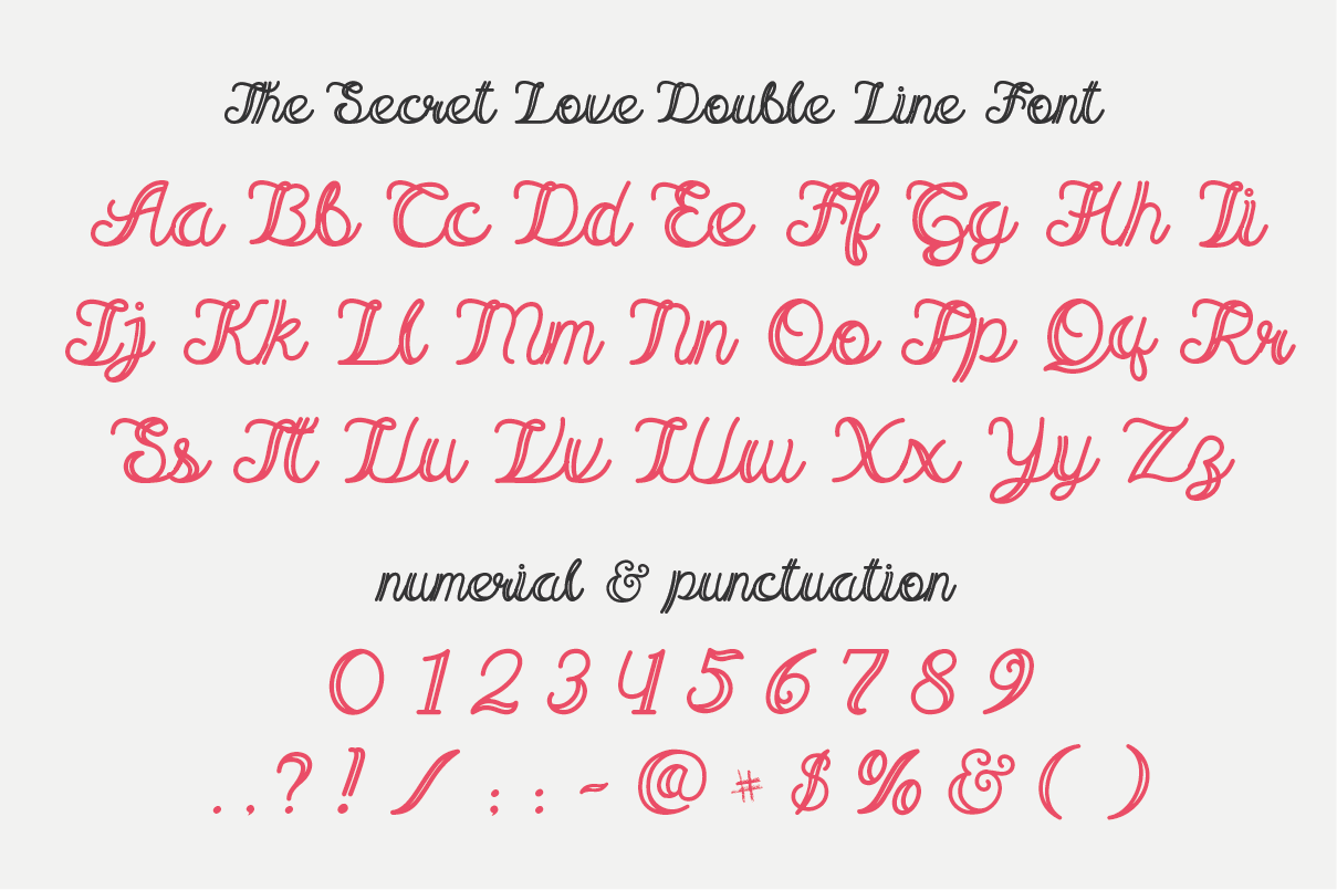 The Secret Love Med Double Line font