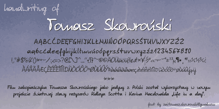 Tomasz Skowronski font