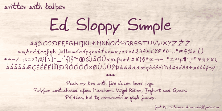 zai Ed Sloppy Handwritten font