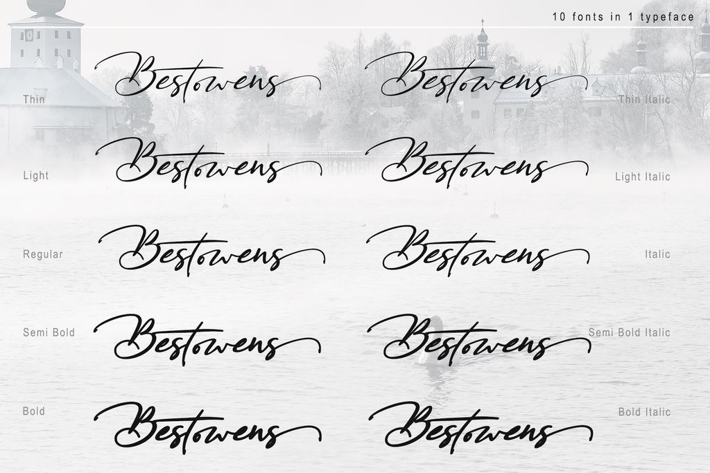 Bestowens family font