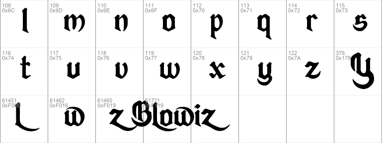 Blowiz font