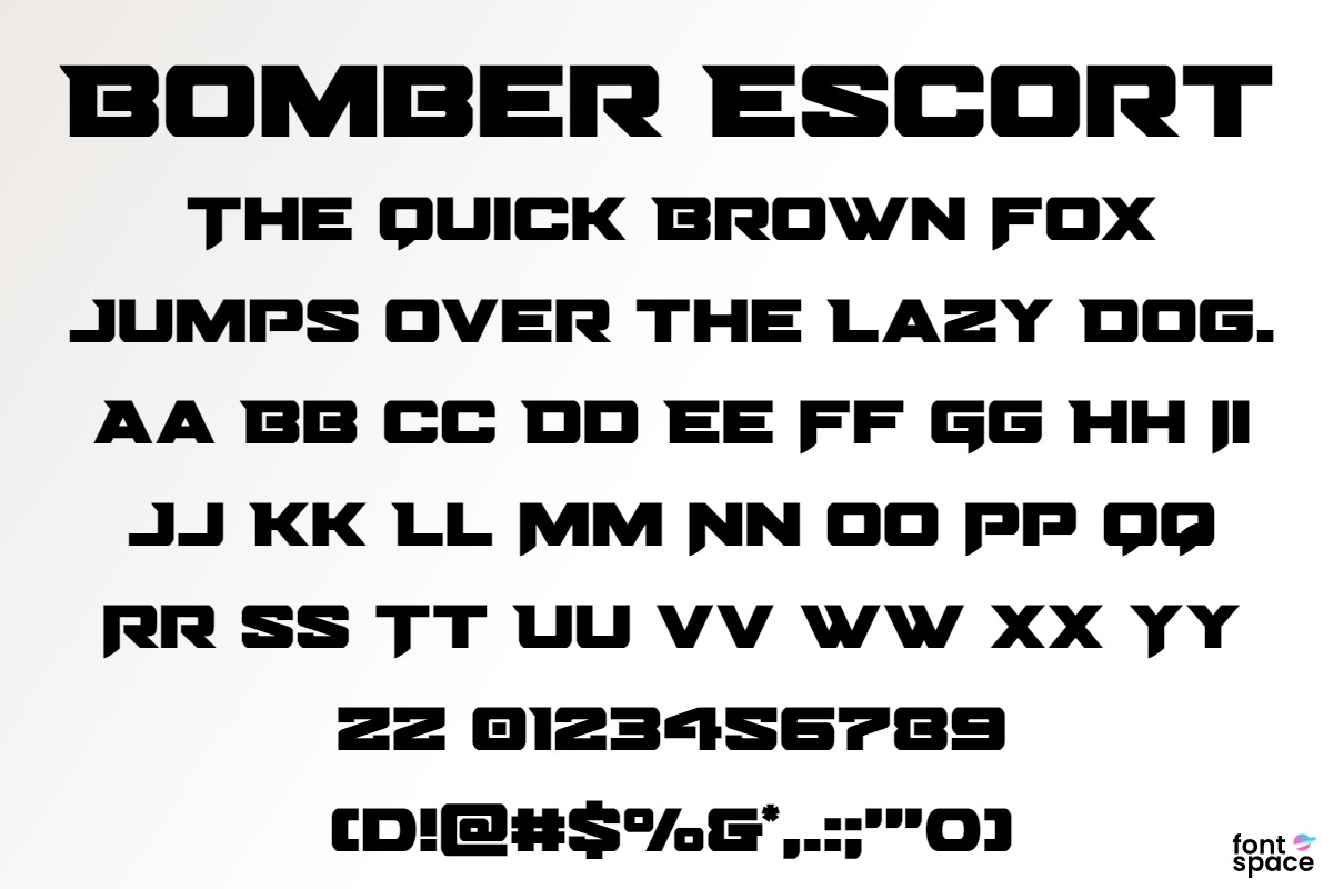 Bomber Escort Outline Italic font