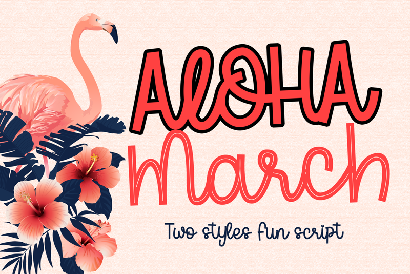Aloha March line font