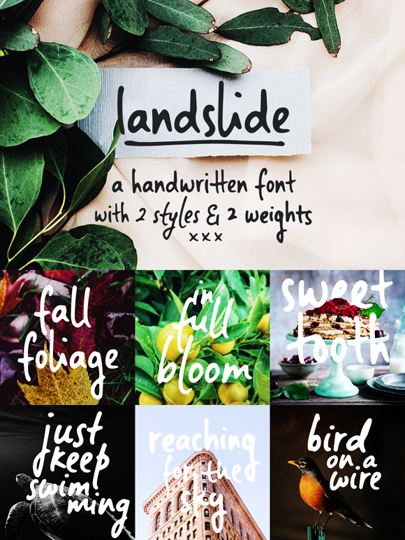 Landslide Sample font