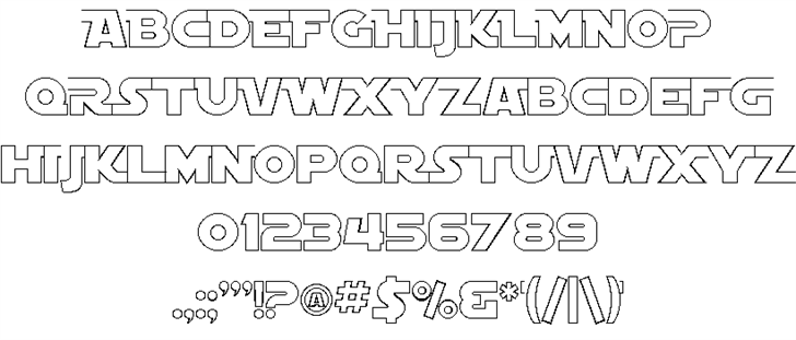 SF Distant Galaxy Outline font
