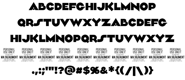Aliment PERSONAL USE font