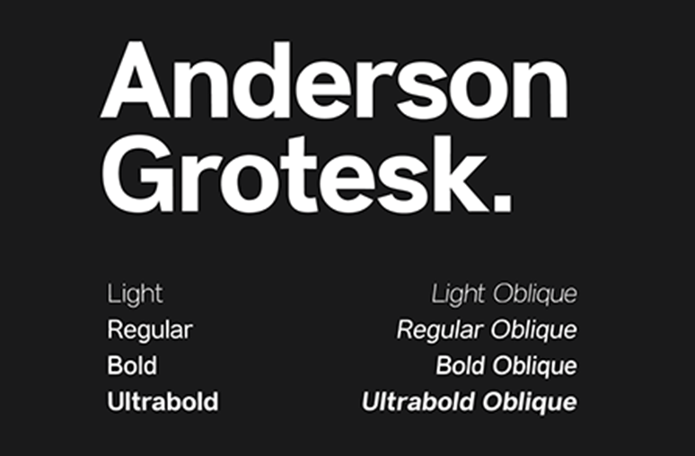 Anderson Grotesk Bold Oblique font
