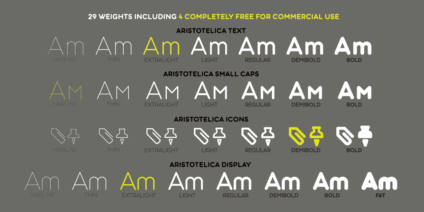 Aristotelica Icons DemiBold font