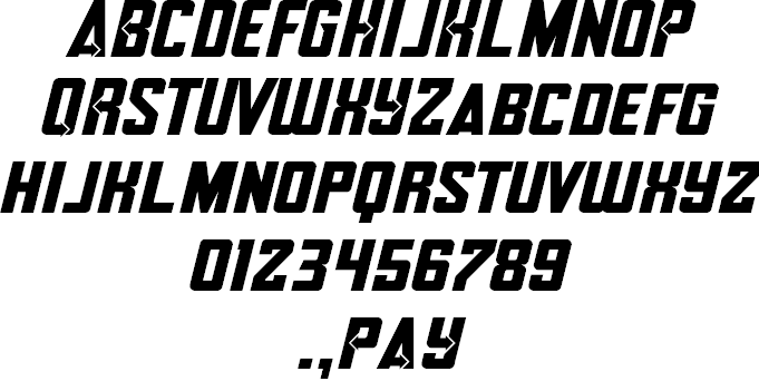 Avengero Disassembled font