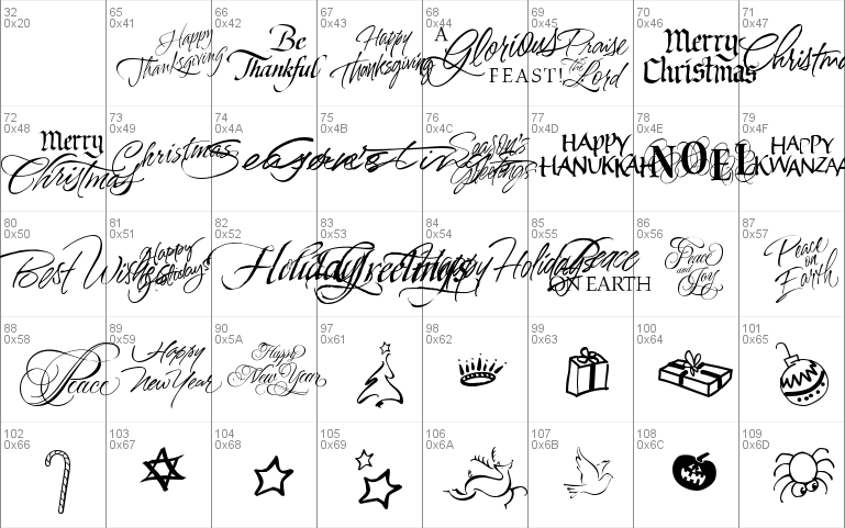 Holiday font