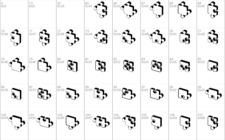 Jigsaw Puzzles 3D font