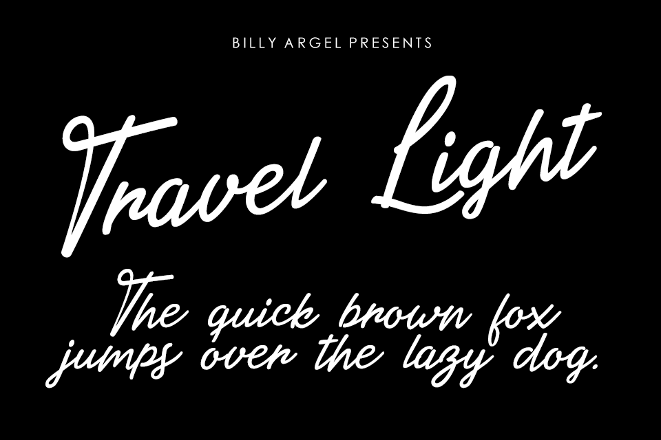 Travel Light Personal Use font
