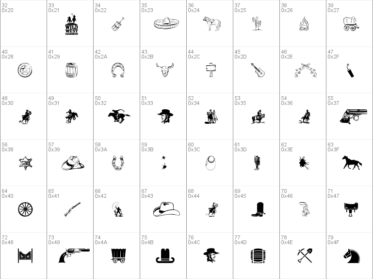 Download Free Wild West Icons Font Free Wild West Icons Ttf Regular Font For Windows
