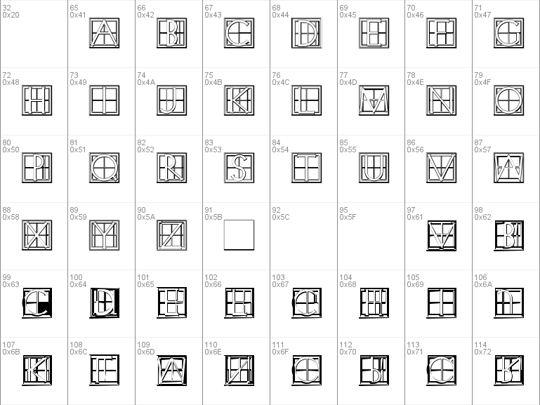 C square. Terminal font Square Size.