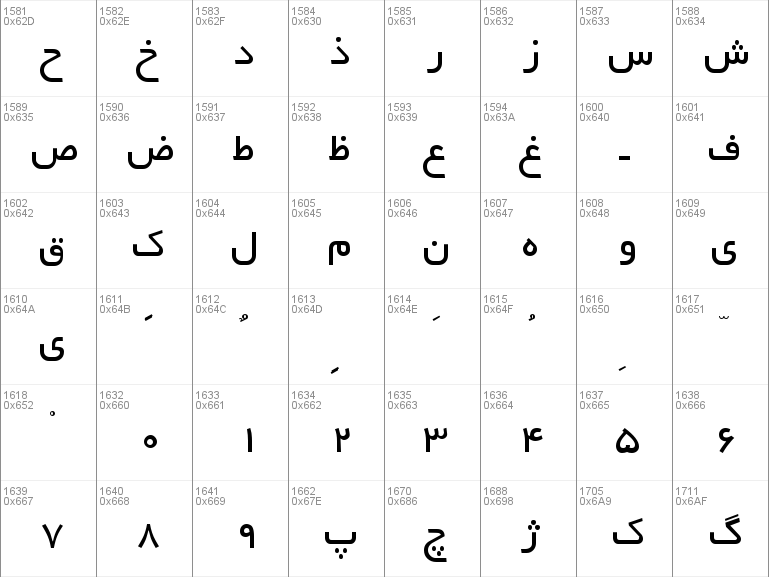 Download free B Yekan font, free BYekan.ttf Regular font for Windows