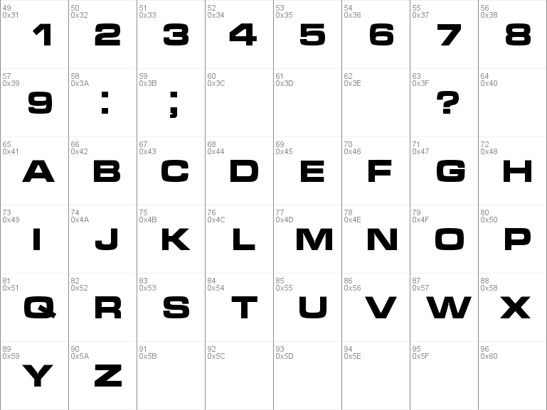 Microgramma extended font