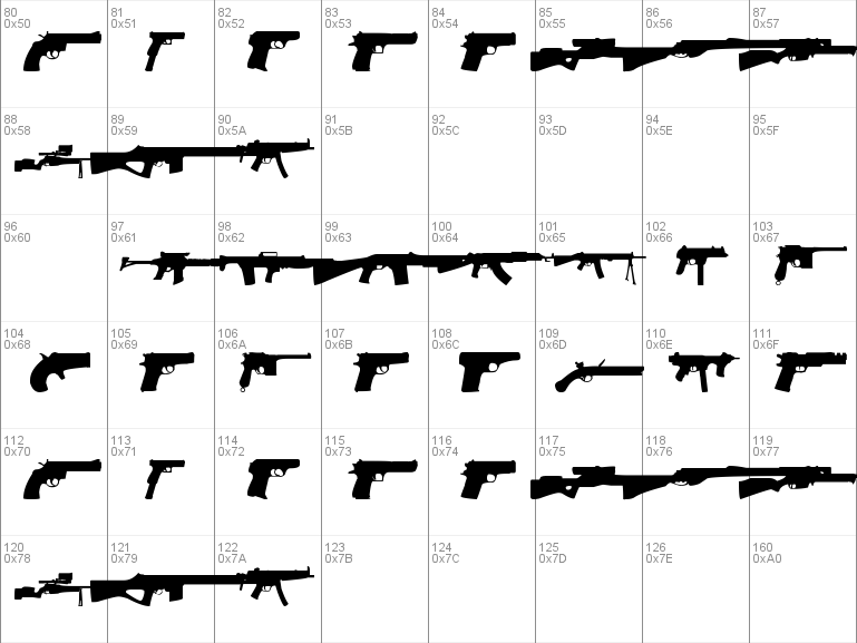 Download free Guns font, free Guns 1.ttf Regular font for Windows