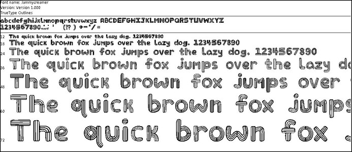 Jammycreamer font